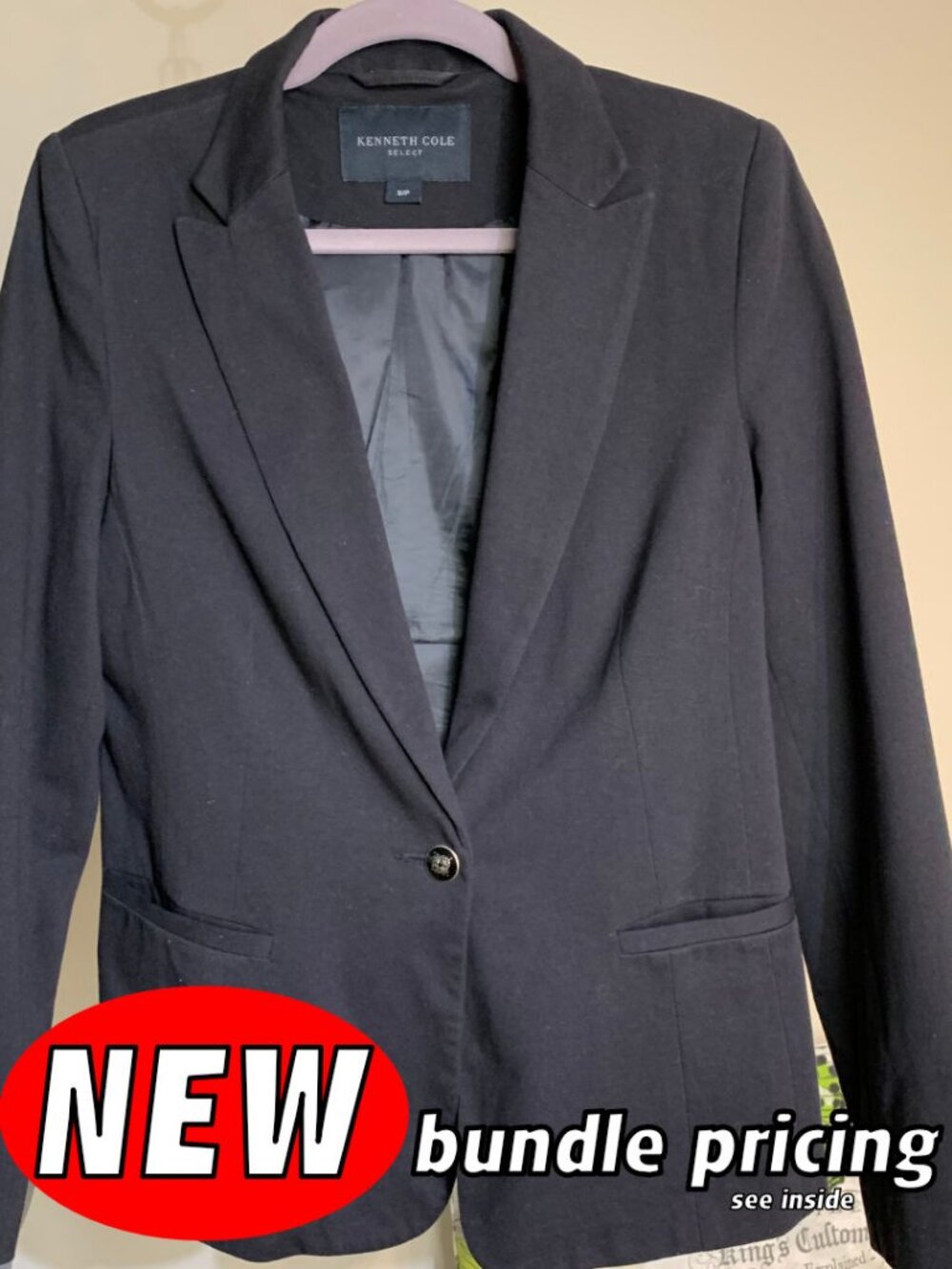 Kenneth Cole Black Jacket Size Small